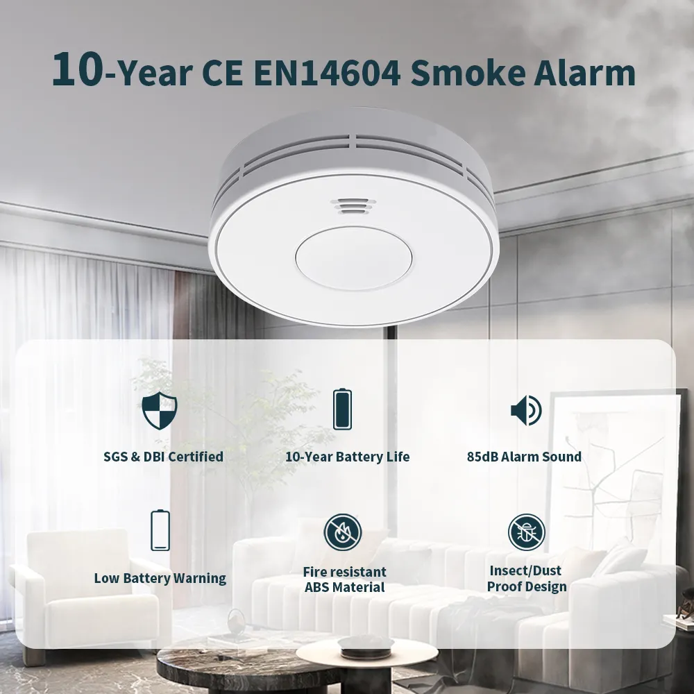 Standalone Smoke Alarm with 10-Year Life Lithium Battery, VS01