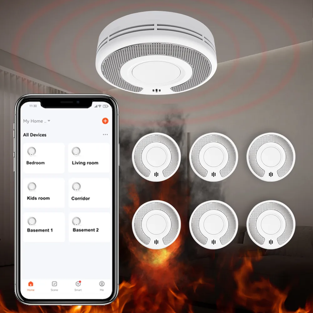 WiFi Smoke Detector Sealed 10-Year Li-Battery with Tuya/Smart Life App, VS03W
