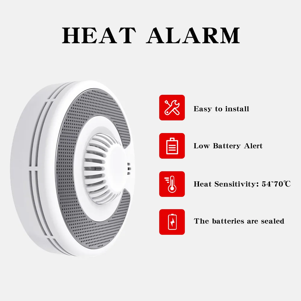 Standalone Heat Alarm Sealed 10-Year Li-Battery, VH03