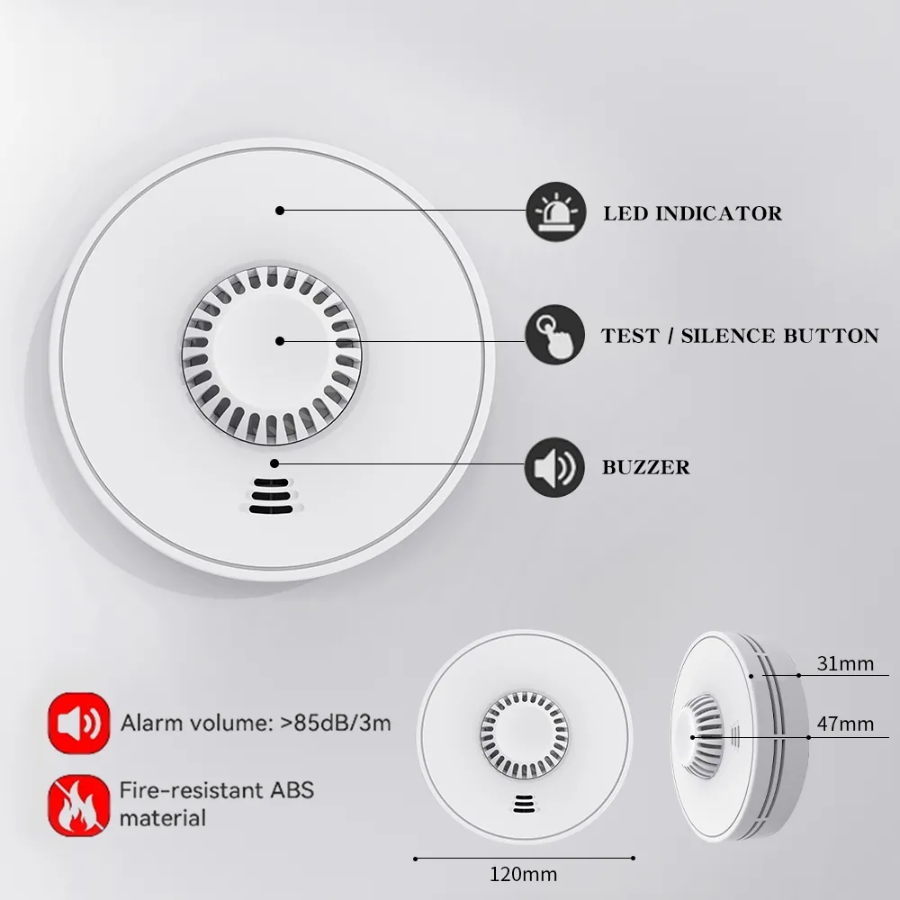 WiFi Heat Alarm with Tuya/Smart Life App control, VH01W
