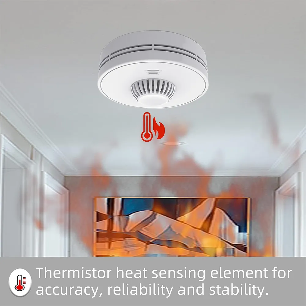 Standalone 2 in 1 Smoke Alarm Combo Heat Alarm with Sealed 10-Year Li-Battery, VSH01