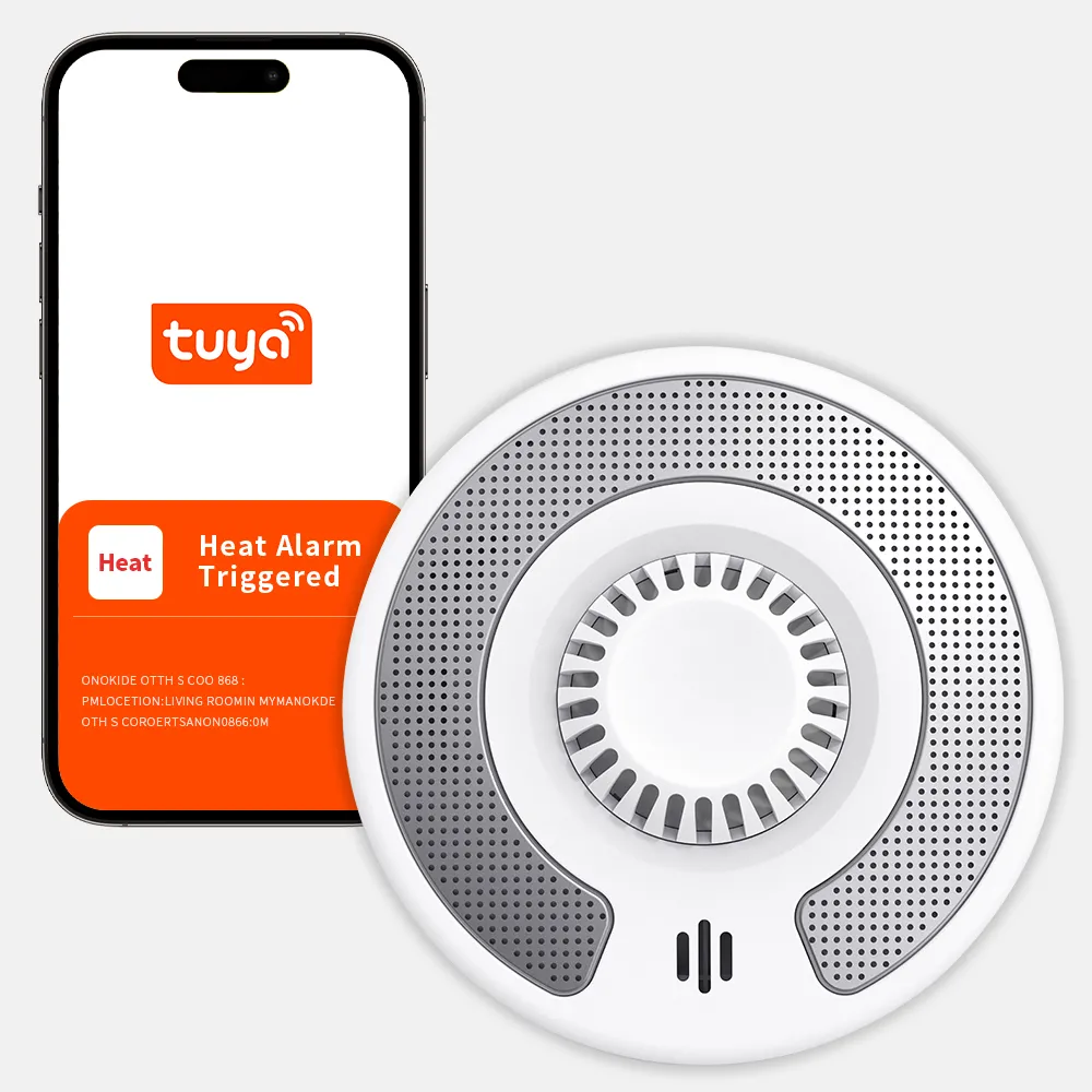 WiFi 2 in 1 Smoke Detector Combo Heat Detector with Tuya/Smart Life App, VSH03W