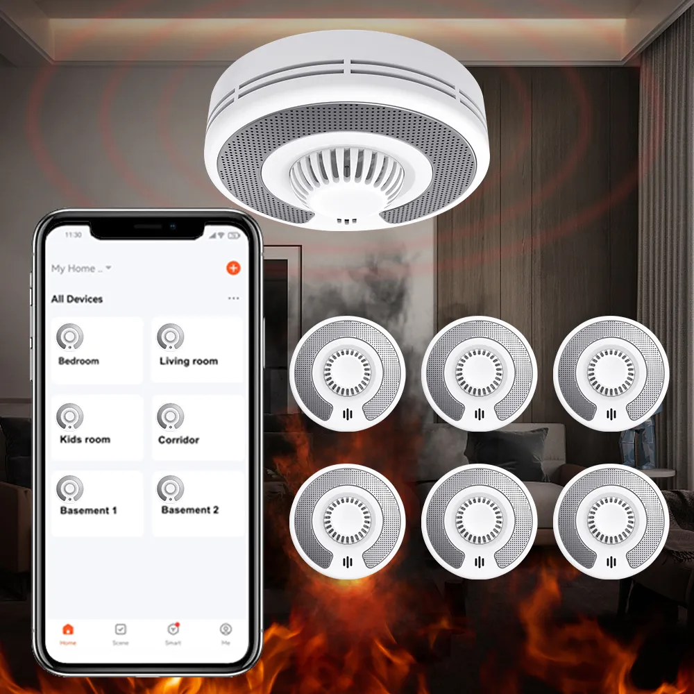 WiFi 2 in 1 Smoke Detector Combo Heat Detector with Tuya/Smart Life App, VSH03W